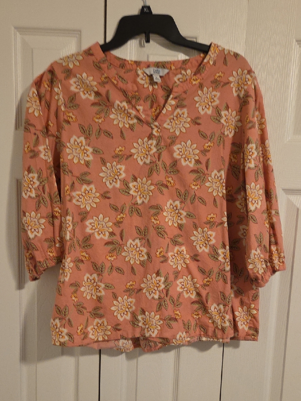 croft & barrow Peach Floral Tunic Top
